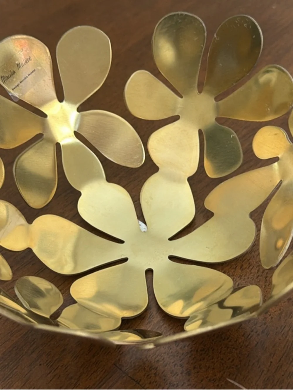 Vintage IKEA Stockholm Flower Bowl Gold Brass Monika Mulder 1999 MCM Retro 8